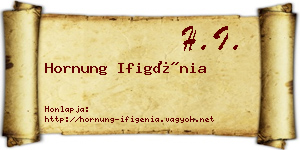 Hornung Ifigénia névjegykártya
